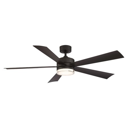 MODERN FORMS Wynd 5-Blade Smart Ceiling Fan 60in Bronze with 3000K LED Light Kit and Remote Control FR-W1801-60L